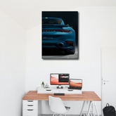 Premium Blue Porsche Canvas Frames Wall Art